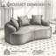 Boneless Curved Loveseat: Compressed Packaging, Chenille Fabric, 30D Sponge, No Assembly-2092685712