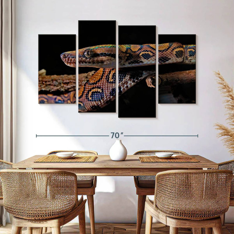 Brampt Rainbow Boa Snake, 42" H x 68" W