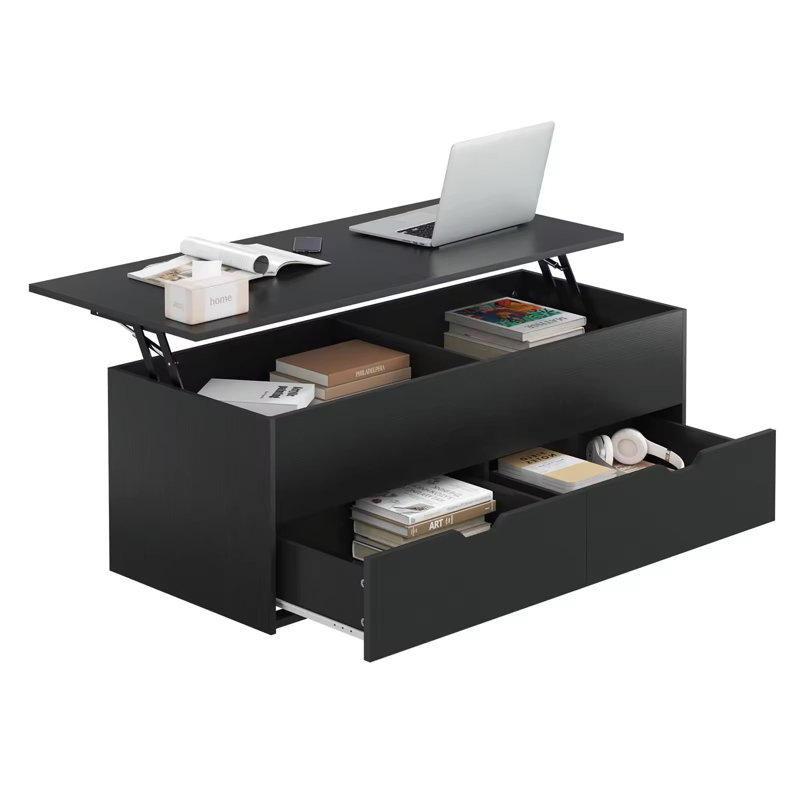 Table basse à plateau relevable avec rangement