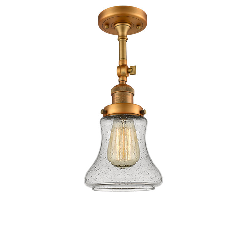 Edda Glass Semi Flush Mount, Brushed Brass, Seedy