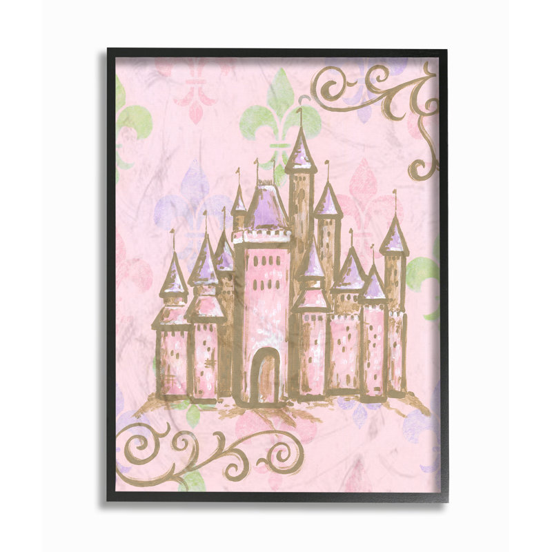 Château de Dahlberg, H 20 po x l 16 po, Giclée encadrée noir minuit
