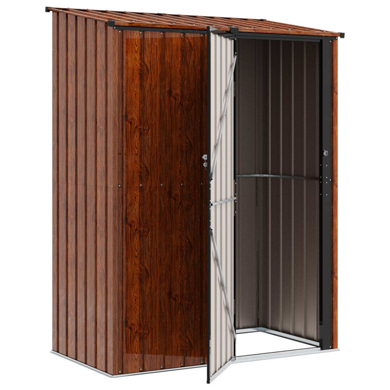 Vidaxl Garden Sheds Metal Outdoor Structures Storage Modern Weather Resistant, Brown/Black