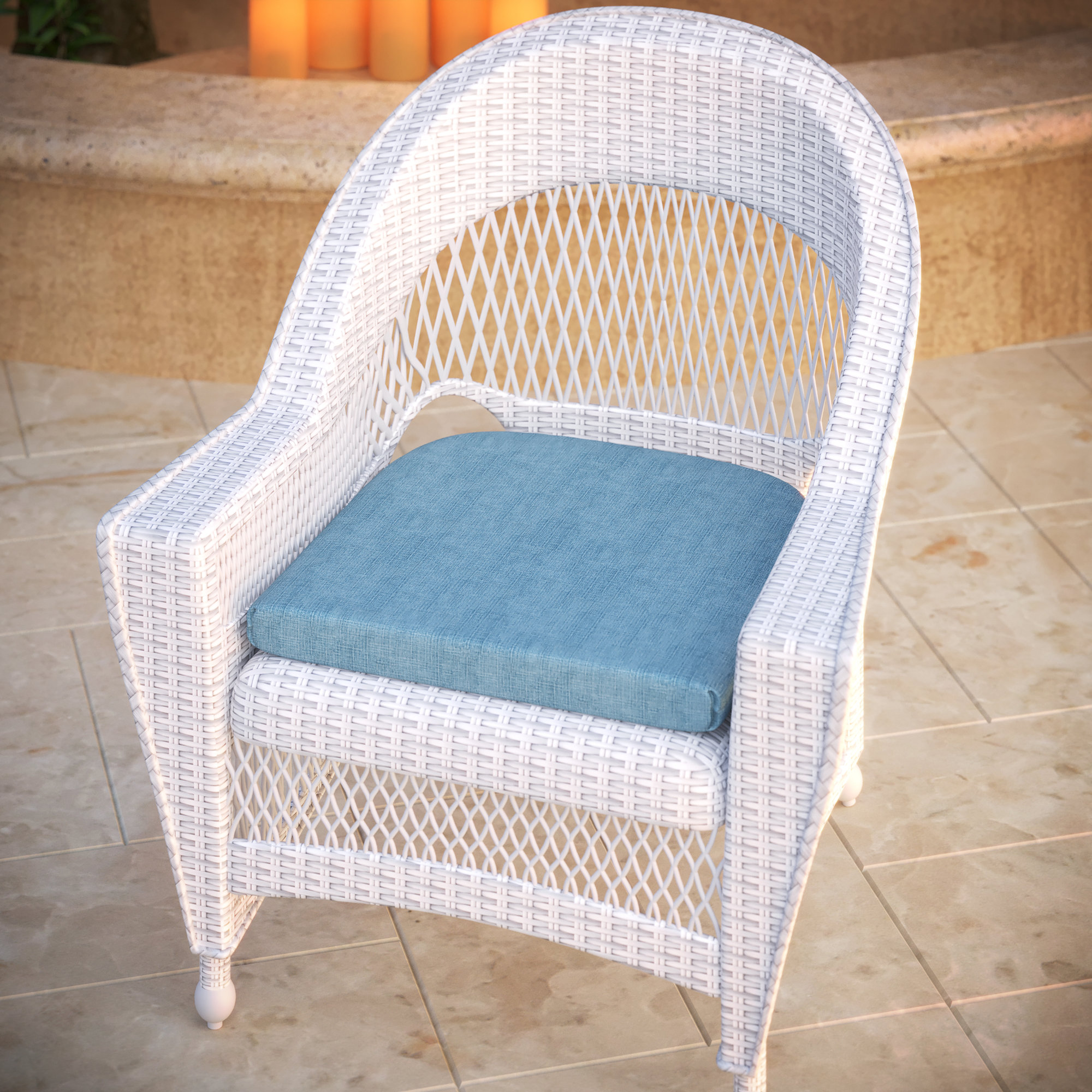 Sunbrella® Dining ChairSeat Pad Replacement Cushion – 18L x 18W x 2.5D, Cast Horizon Sunbrella® Plainweave