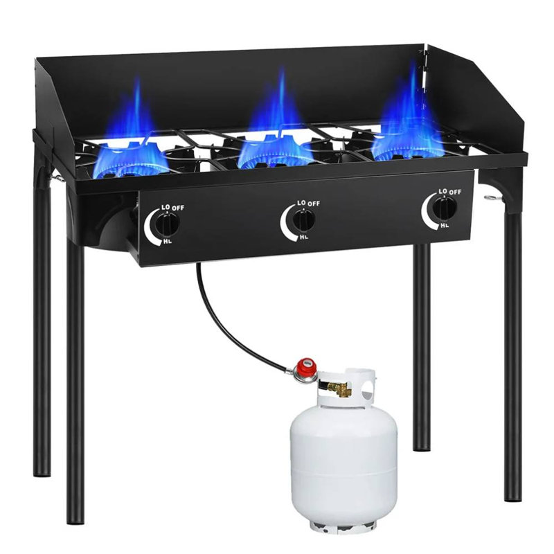 3 Burner Black Camping Stove