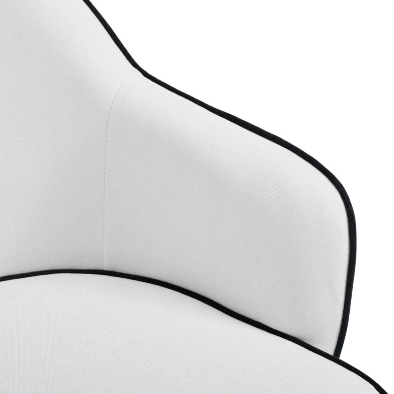 Karoll Linen-style Woven Fabric Occasional Chair, Cream
