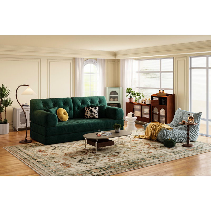Lit à hauteur modulaire convertible 78,8 pouces avec lit debout, 4 sièges confortables pour le salon et la chambre à coucher, sac pliant amovible, profondeur d'assise de 70 cm de large, forme variable, lavable