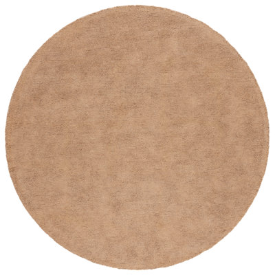 Merleen Natural Fiber Hand Tufted Jute Cotton Solid Color Rug in Natural/Brown
