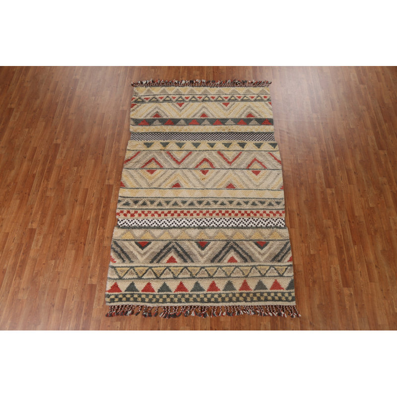 One-of-a-Kind 5'5" X 8'5" New Age Wool Area Rug in Multicolor