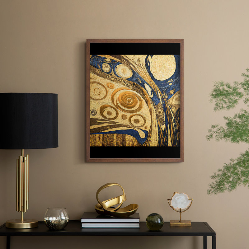 "Abstract", reproduction encadrée - prêt à accrocher, Brun, H 10 po x l 8 po