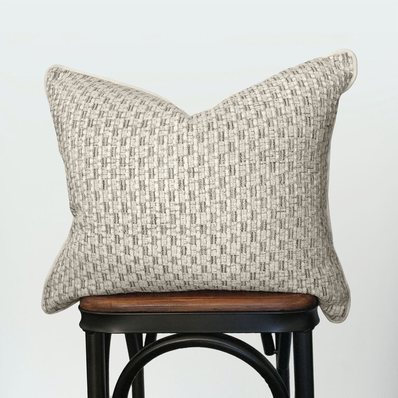 Geometric Pillow Cover & Insert, 16" x 26", Ivory