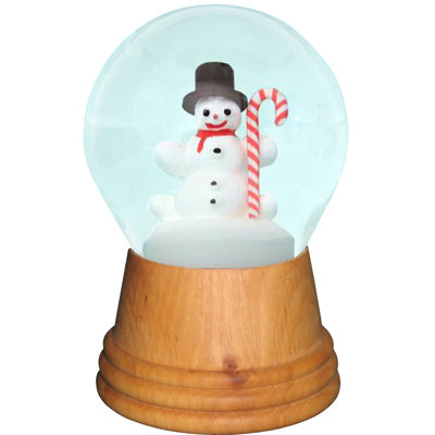 Boule à neige en canne à perzy bonhomme de neige