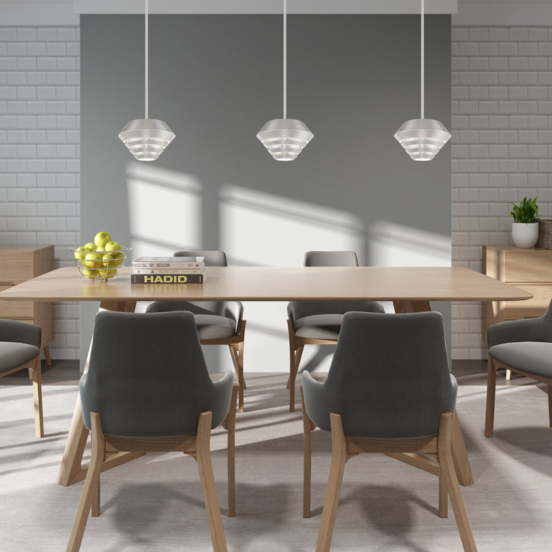 Luminaire suspendu en dome à 1 lumière, Nickel brossé