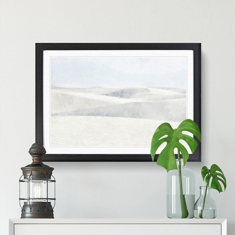 White Sands in New Mexico - Picture Frame Painting Print, 33cm H x 45cm W x 2cm D, Black Framed