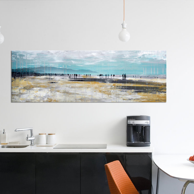 «Beach III» par Clara Summer - reproduction panoramique sur toile, H 12 po x l 36 po x P 1,5 po, Toile tendue