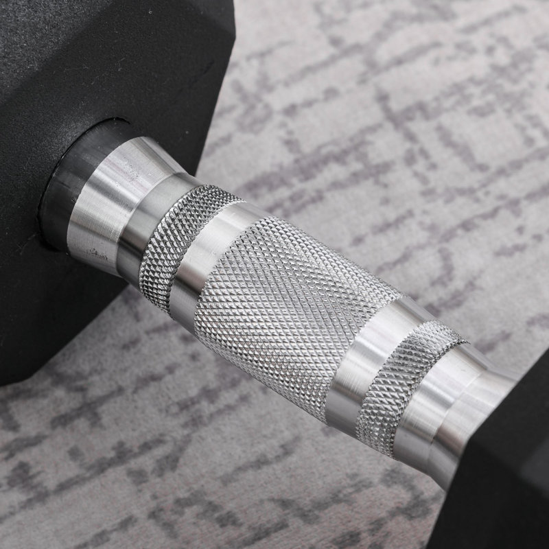 HOMCOM 12.5KG Single Rubber Hex Dumbbell Portable Hand Weights for Home Gym