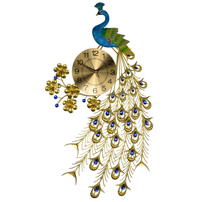 Oversized Peacock Wall Clock