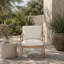 Fauteuil d'extérieur en bois d'acacia, ensemble de 2, fauteuil club de patio avec coussins, teck clair