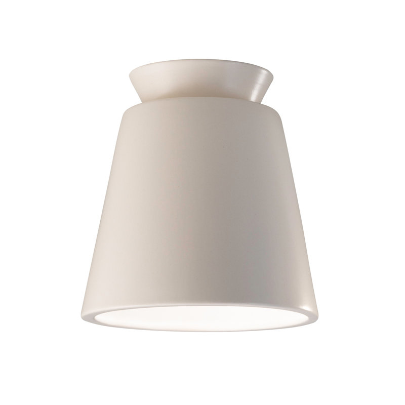 Logan Radiance - Trapezoid Ceramic Flush-Mount, Matte White, LED (Integrated)