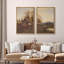 «Mystical Moonlit Meadow Nocturnal Landscape», 2 pièces sur toile-98374194-98374193
