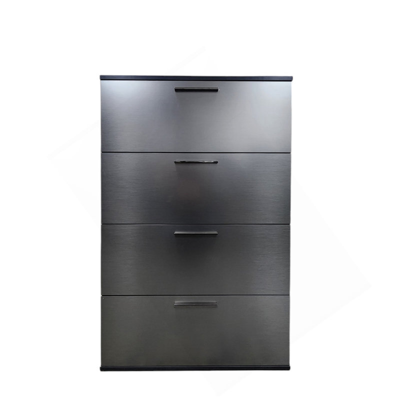Commode géante à quatre tiroirs Bliss, Gris métallisé