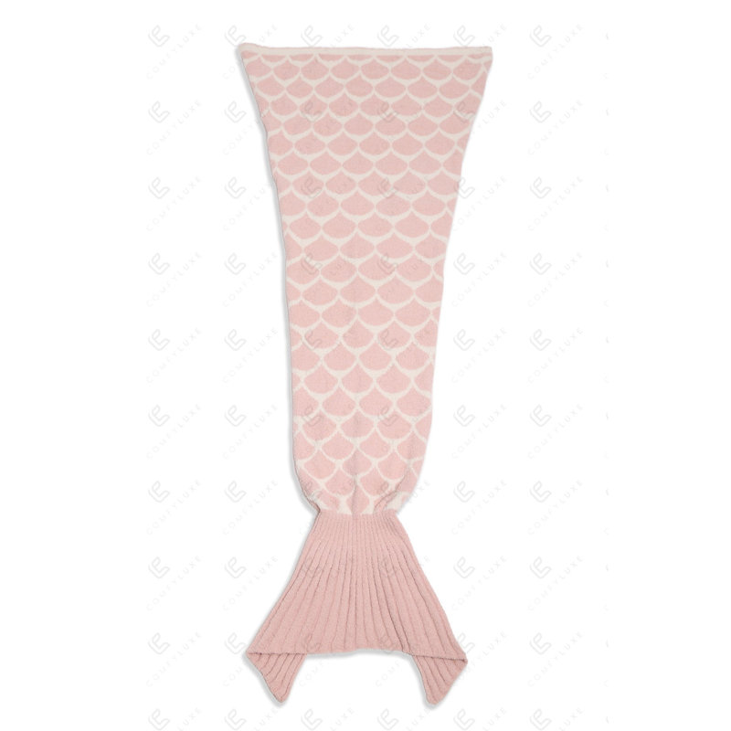 Mermaid Scale Pattern Luxury Soft Tail Blanket, Gray