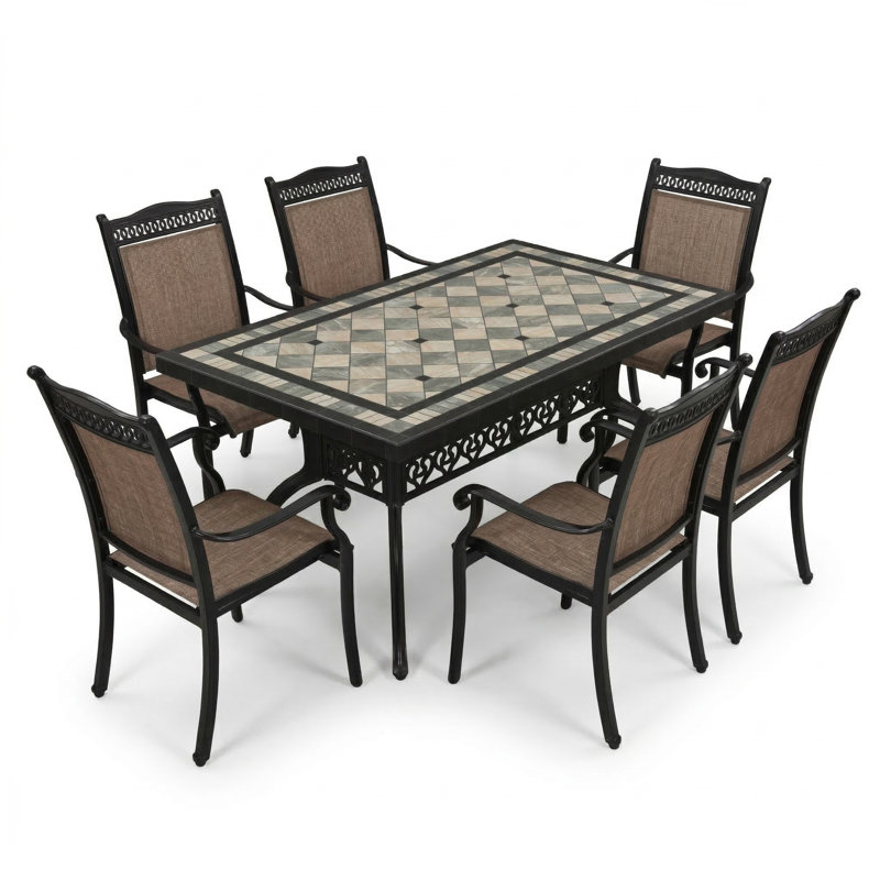 6 - Person Patio Dining Set with Rectangular Table