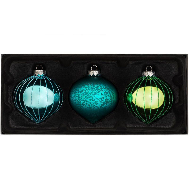 36.4cm Mixed Glass Bauble, Green