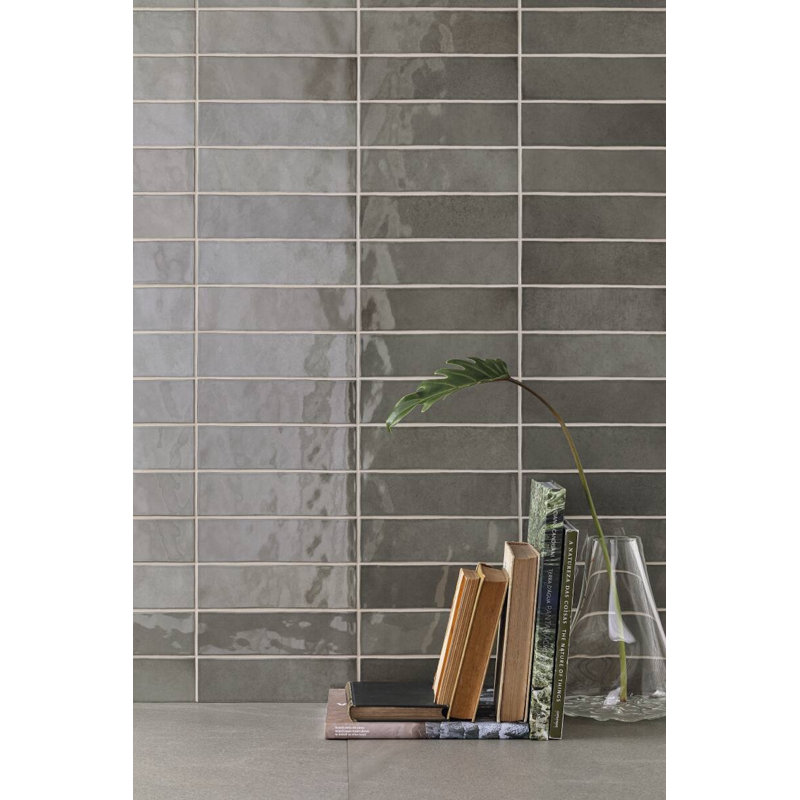 Highland Park 3 in. x 10 in. Ceramic Handmade-Look Wall Tile (3.44 Sq. Ft. / Case), Olive