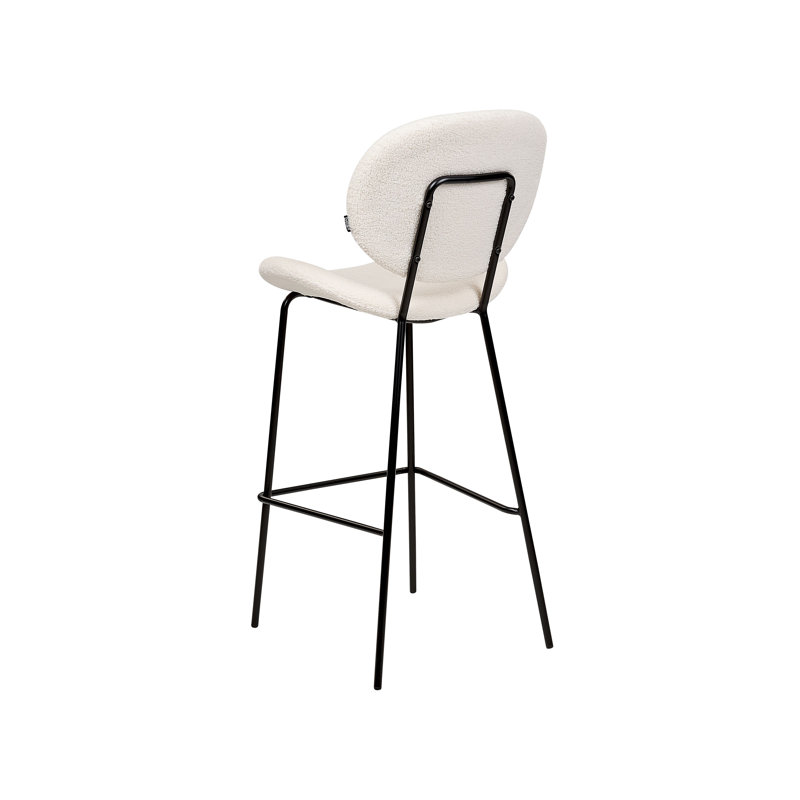 Luana Upholstered Counter Stool with Metal Frame, White