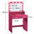 Vanity Desk With Mirror And Lights, Dressing Table With Large Drawer, 2 Level Storage Dresser & 3 Lighting Modes Adjustable Brightness, Suitable For Bedroom(Rose Pink)-1214035275