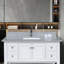 Plateau de meuble-lavabo en pierre 43 po avec lavabo et dosseret en céramique encastré-102314091