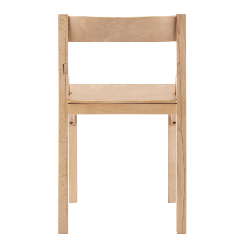 Natural Beech Wood Low Back Dining Side Chair