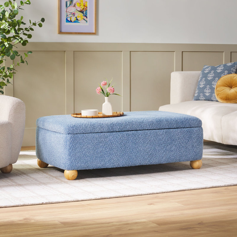  Grand repose-pieds avec rangement Contemporary, Bleu
