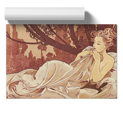 Dusk by Alphonse Mucha - Frameless Print