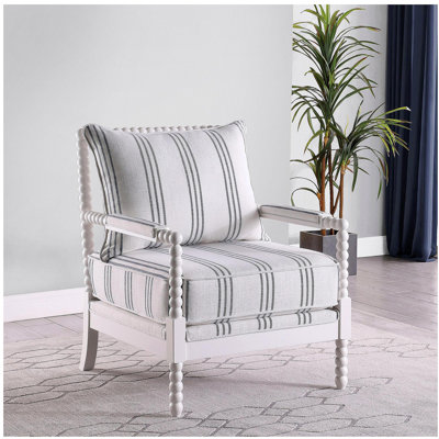 Fauteuil d'appoint à rayures blanches et bleu marine