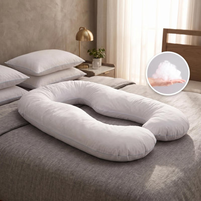 Oreiller de soutien en forme de U avec housse de coussin en coton