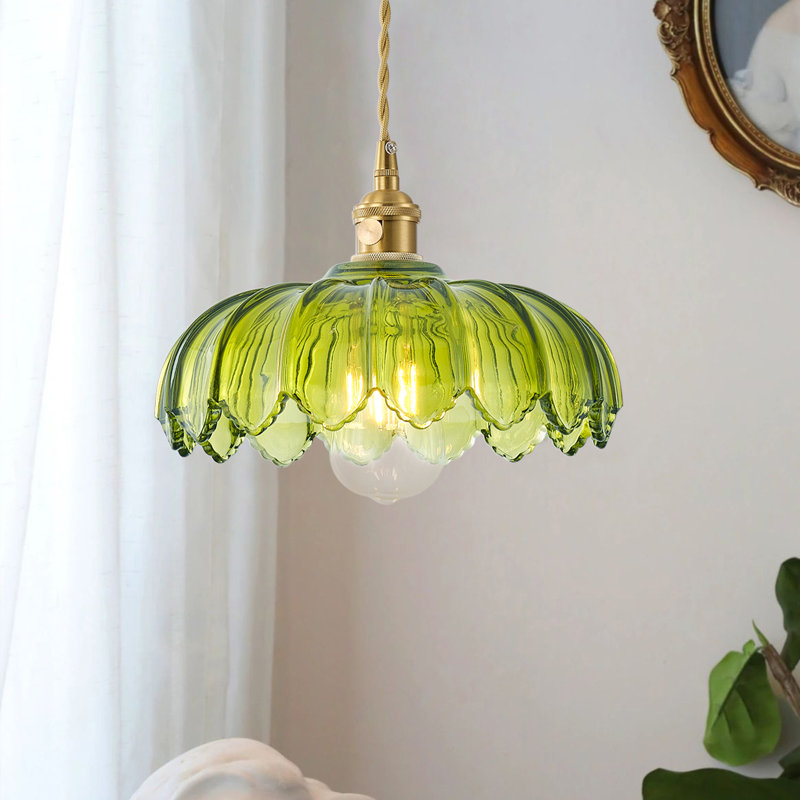 1-Light green dimmable glass pendant lamp