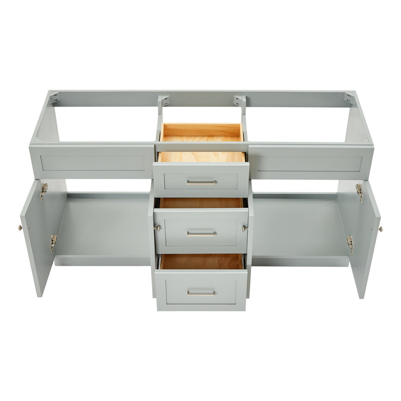 Base de meuble-lavabo double Paulla, Gris