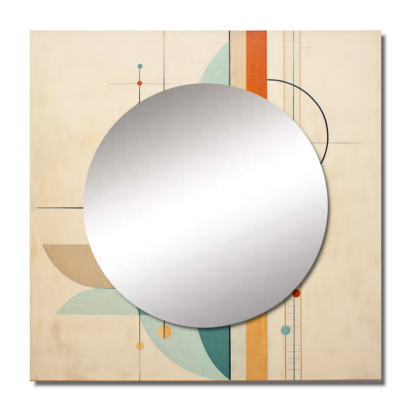 «Serendipity Abstract Mid-Century Geometrics V», art mural carré de style Mid-Century pour salle de bain, 23 po x 23 po