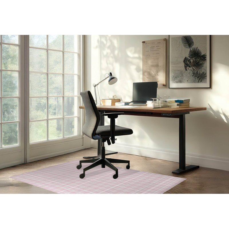Tapis de bureau Rocky Tartan, L 3 pi x L 2 pi, Rose