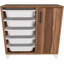 Organisateur de rangement pour garde-robe (noyer 5 paniers avec porte-87749123