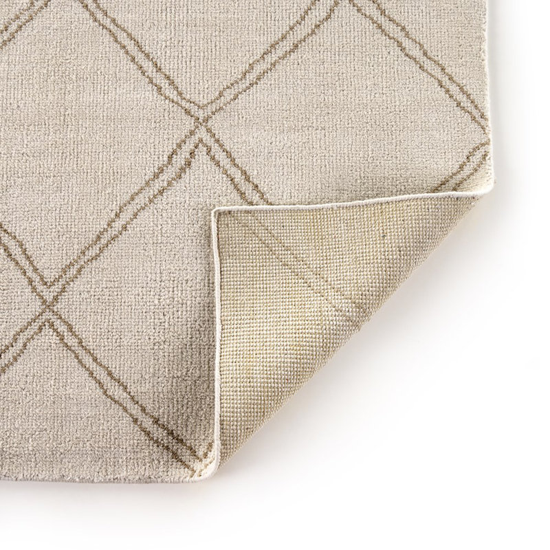 Hand-Knotted Gray Geometric Synthetic Outdoor Rug