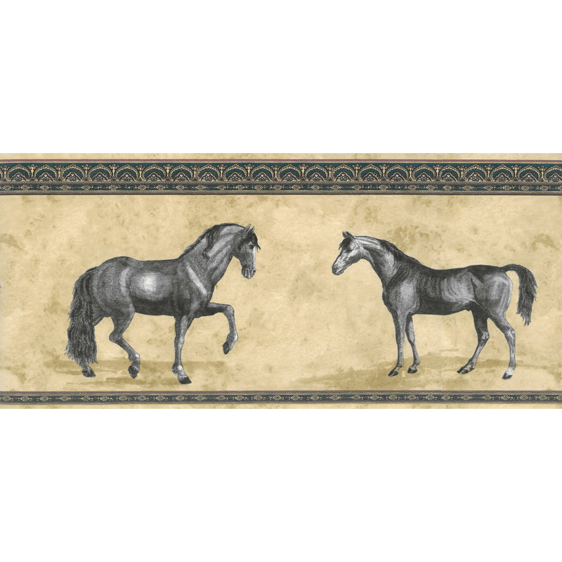 Bordure de papier peint l 15 pi x l 10,24 po animal Koury, Beige