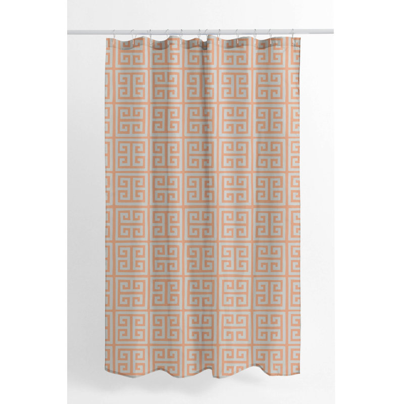 Cuddle Key Ultra-Thin Lightweight Shower Curtain, Orange/Peach