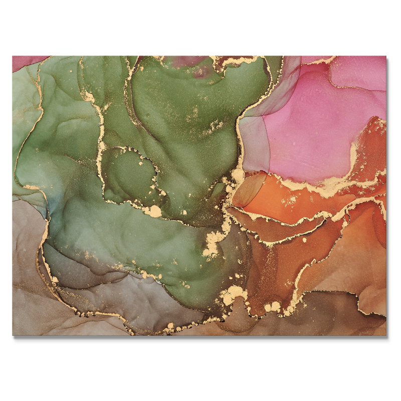 «Mauve et vert», reproduction d'art sur toile, H 24 po x l 32 po x P 1 po, Toile tendue