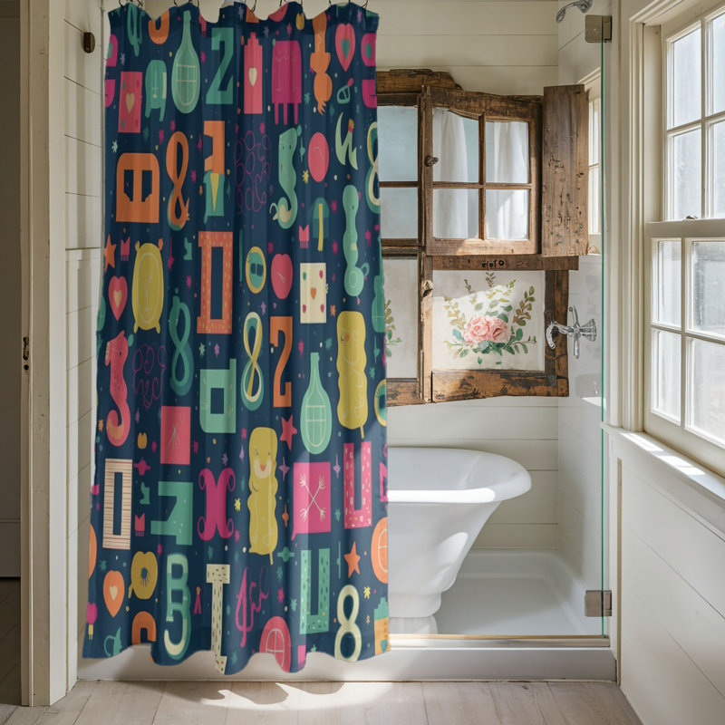 Letters - Premium Shower Curtain, 74"H x 71"W