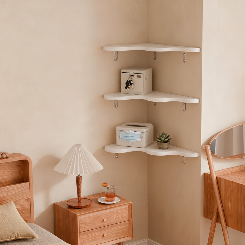 Ensemble de 3 tablettes murales flottantes flottantes avec supports pour la décoration murale dans la chambre à coucher, le salon, la chambre de bébé et la salle de bain