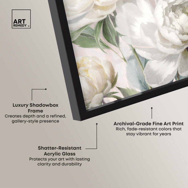 «Aimer les fleurs», art floral doré par Art Remedy, H 21 po x l 17 po, Noir
