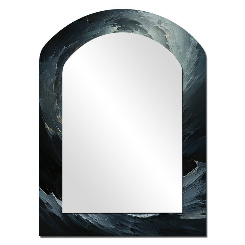 Miroir mural moderne Modern Storm Waves In Ocean II, 34 po x 25 po