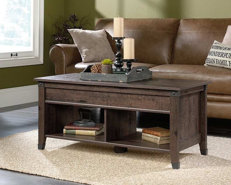 Table basse avec rangement Hadara, Chêne café